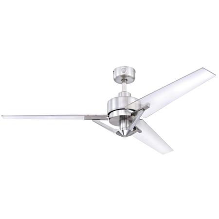 WESTINGHOUSE 54" 3-Blade Julien Indoor Brushed Nickel Ceiling Fan, Remote 7225500